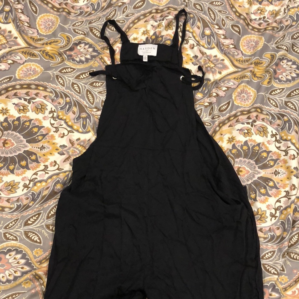 Black cloth tie overalls